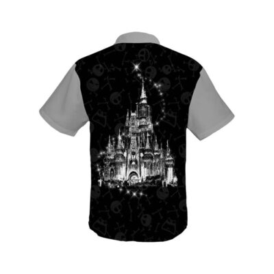 Jack Skellington Gray 50th Anniversary Glitter Castle Disney Hawaiian Summer Vacation Button Down Shirt Shorts Set Unisex Outfits 1 Jack Skellington Gray 50th Anniversary Glitter Castle Disney Hawaiian Summer Vacation Button Down Shirt Shorts Set Unisex Outfits 1