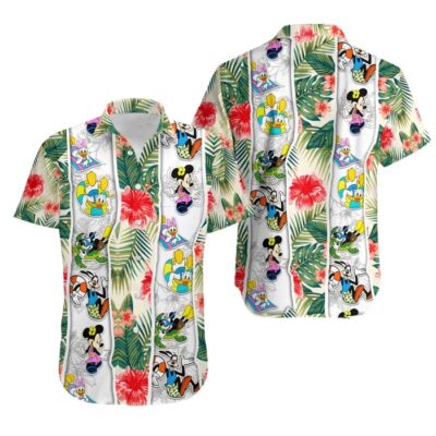 Mickey & Friends Floral Summer Tropical Print Disney Hawaiian Button Down Shirt Shorts Set Unisex Outfits 1 Mickey Friends Floral Summer Tropical Print Disney Hawaiian Button Down Shirt Shorts Set Unisex Outfits 1