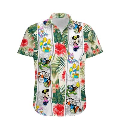Mickey & Friends Floral Summer Tropical Print Disney Hawaiian Button Down Shirt Shorts Set Unisex Outfits 2 Mickey Friends Floral Summer Tropical Print Disney Hawaiian Button Down Shirt Shorts Set Unisex Outfits 2