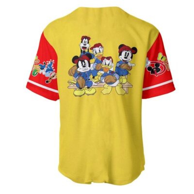 Mickey Minnie & Friends Yellow Red | Disney Unisex Cartoon Graphic Casual Outfits | Custom Baseball Jersey 3 Mickey Minnie Friends Yellow Red Disney Unisex Cartoon Graphic Casual Outfits Custom Baseball Jersey 3