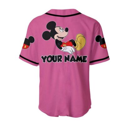 Mickey Mouse Black Pink | Disney Unisex Cartoon Graphic Casual Outfits | Custom Baseball Jersey 1 Mickey Mouse Black Pink Disney Unisex Cartoon Graphic Casual Outfits Custom Baseball Jersey 1