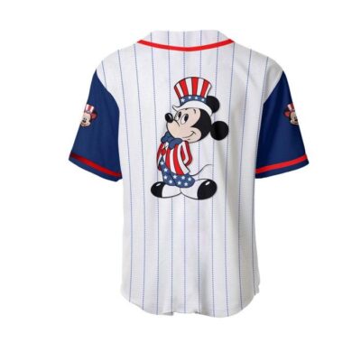 Mickey Mouse July 4th US American Flag Red White Blue Disney Unisex Holiday Outfits Custom Baseball Jersey 2 Mickey Mouse July 4th US American Flag Red White Blue Disney Unisex Holiday Outfits Custom Baseball Jersey 2