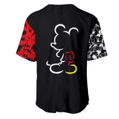 Mickey Mouse Pattern Red Black | Disney Unisex Cartoon Graphic Casual Outfits | Custom Baseball Jersey 3 Mickey Mouse Pattern Red Black Disney Unisex Cartoon Graphic Casual Outfits Custom Baseball Jersey 3