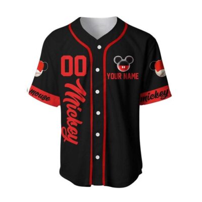 Mickey Mouse Red Black | Disney Unisex Cartoon Graphic Casual Outfits | Custom Baseball Jersey 1 Mickey Mouse Red Black Disney Unisex Cartoon Graphic Casual Outfits Custom Baseball Jersey 1 1