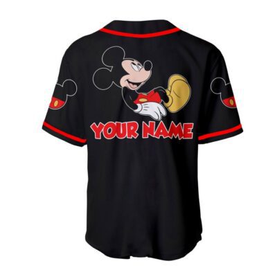 Mickey Mouse Red Black | Disney Unisex Cartoon Graphic Casual Outfits | Custom Baseball Jersey 1 Mickey Mouse Red Black Disney Unisex Cartoon Graphic Casual Outfits Custom Baseball Jersey 1
