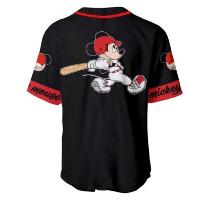 Mickey Mouse Red Black | Disney Unisex Cartoon Graphic Casual Outfits | Custom Baseball Jersey 2 Mickey Mouse Red Black Disney Unisex Cartoon Graphic Casual Outfits Custom Baseball Jersey 2 1