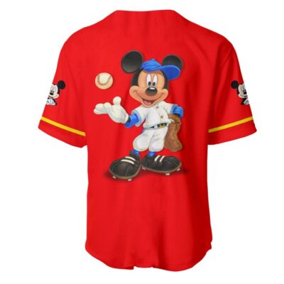 Mickey Mouse Red Yellow | Disney Unisex Cartoon Graphic Casual Outfits | Custom Baseball Jersey 2 Mickey Mouse Red Yellow Disney Unisex Cartoon Graphic Casual Outfits Custom Baseball Jersey 2