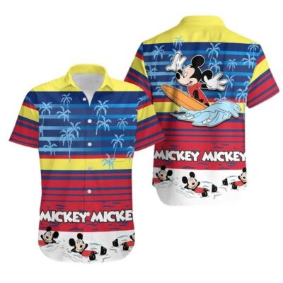Mickey Surf Swimming Summer Tropical Print Disney Hawaiian Button Down Shirt Shorts Set Unisex Outfits 1 Mickey Surf Swimming Summer Tropical Print Disney Hawaiian Button Down Shirt Shorts Set Unisex Outfits 1