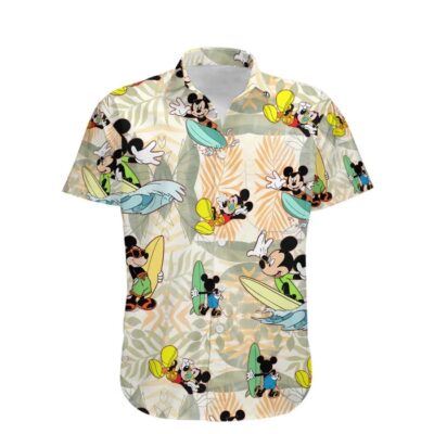 Mickey Surfing Waves Summer Tropical Print Disney Hawaiian Button Down Shirt Shorts Set Unisex Outfits 2 Mickey Surfing Waves Summer Tropical Print Disney Hawaiian Button Down Shirt Shorts Set Unisex Outfits 2