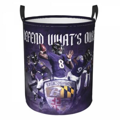 NFL Baltimore Ravens Hamper Bag Laundry Basket For Laundry Room Or Bathroom LD171