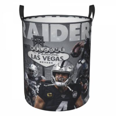 NFL Las Vegas Raiders Hamper Bag Laundry Basket For Laundry Room Or Bathroom LD203