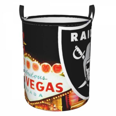 NFL Las Vegas Raiders Hamper Bag Laundry Basket For Laundry Room Or Bathroom LD204