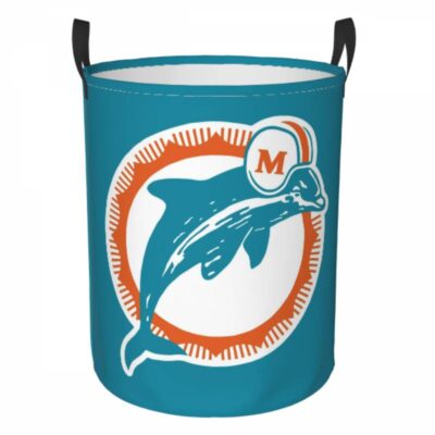 NFL Miami Dolphins Hamper Bag Laundry Basket For Laundry Room Or Bathroom LD208