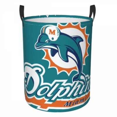 NFL Miami Dolphins Hamper Bag Laundry Basket For Laundry Room Or Bathroom LD313