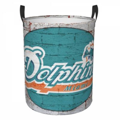 NFL Miami Dolphins Hamper Bag Laundry Basket For Laundry Room Or Bathroom LD314