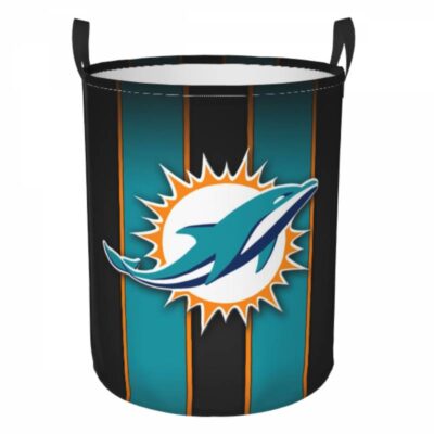 NFL Miami Dolphins Hamper Bag Laundry Basket For Laundry Room Or Bathroom LD809