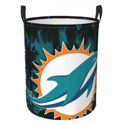 NFL Miami Dolphins Hamper Bag Laundry Basket For Laundry Room Or Bathroom LD810