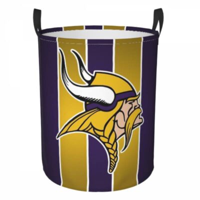 NFL Minnesota Vikings Hamper Bag Laundry Basket For Laundry Room Or Bathroom LD317