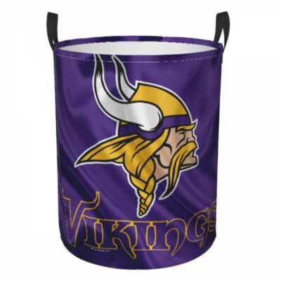 NFL Minnesota Vikings Hamper Bag Laundry Basket For Laundry Room Or Bathroom LD812
