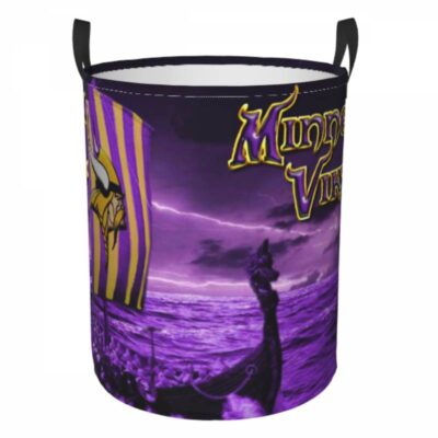 NFL Minnesota Vikings Hamper Bag Laundry Basket For Laundry Room Or Bathroom LD814
