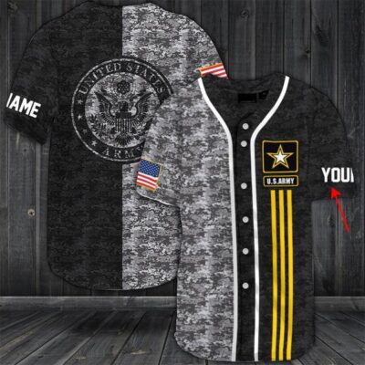 Personalized Basic US Army Veteran Baseball Jersey