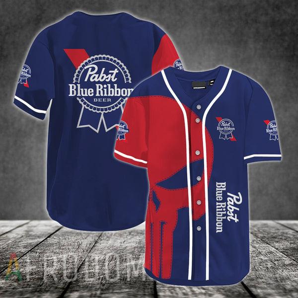 Red Skull Pabst Blue Ribbon Baseball Jersey – Let the colors inspire you!