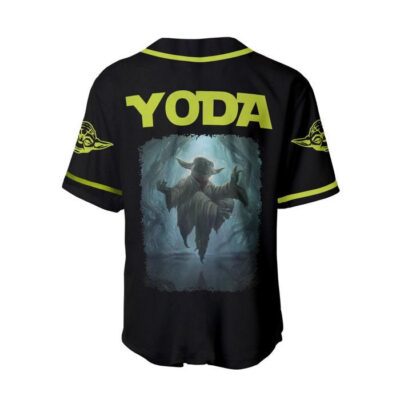 Star War Baby Yoda Floating Black Disney Unisex Cartoon Graphic Casual Outfits Custom Baseball Jersey 2