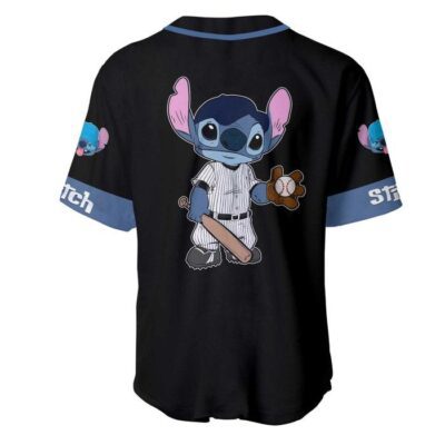 Stitch Blue Black | Disney Unisex Cartoon Graphic Casual Outfits | Custom Baseball Jersey 2 Stitch Blue Black Disney Unisex Cartoon Graphic Casual Outfits Custom Baseball Jersey 2