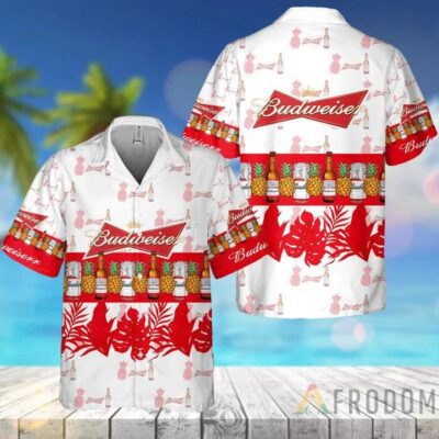 Tropical Pineapple Budweiser Hawaiian Shirt And Shorts Set 1