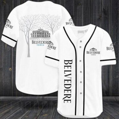 White Belvedere Vodka Baseball Jersey