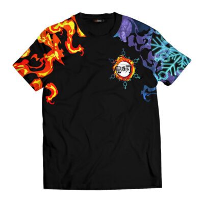 Yin Yang Rengoku Akaza Unisex T-Shirt 2 Yin Yang Rengoku Akaza Unisex T Shirt 2