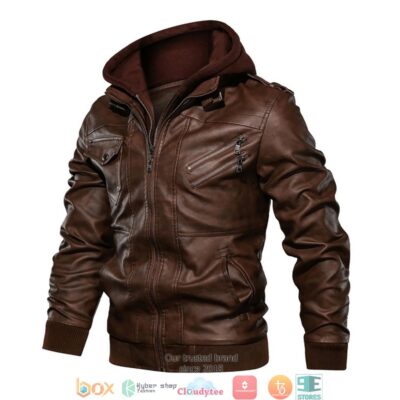 Auburn Tigers NCAA Brown Motorcycle Leather Jacket LJ0433 1