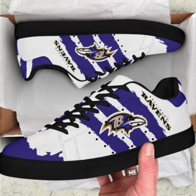 Baltimore Ravens Low Top Leather Skate Shoes