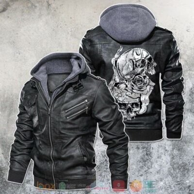Beauty But Deadly Skull And Rose Leather Jacket LJ0502