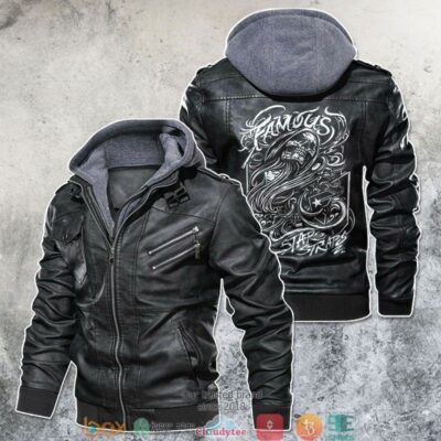 Beauty But Deadly Star Traps Motorcycle Rider Leather Jacket LJ0503