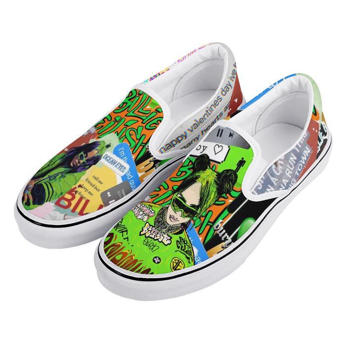Billie Eilish Slip-On Shoes Low Top Sneaker For Fans – Let the colors ...