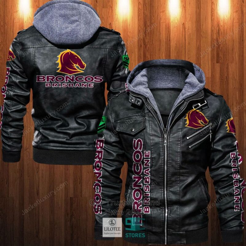 Brisbane Broncos logo Leather Jacket LJ0029