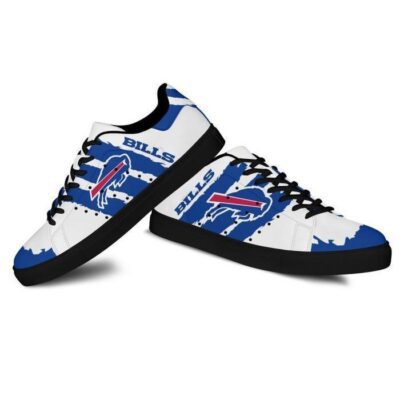 Buffalo Bills Low Top Leather Stan Smith Shoes - Black Sole SST1625 2 Sneaker For Fans - Black Sole