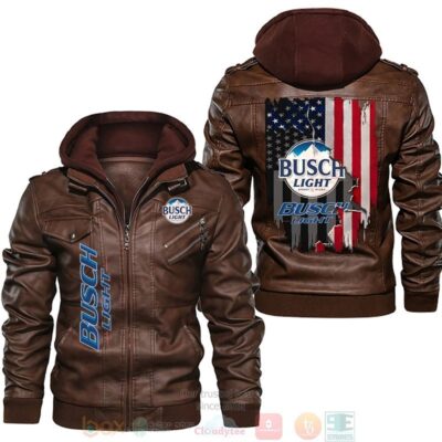 Busch Light American flag Leather Jacket LJ0666 1 Busch Light American flag Leather Jacket LJ0666 1