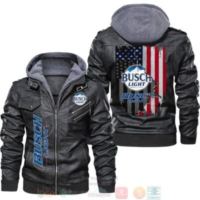 Busch Light American flag Leather Jacket LJ0666