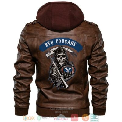 Byu Cougars NCAA Football Sons Of Anarchy Brown Leather Jacket LJ0672