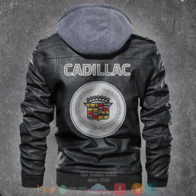 Cadillac Automobile Car Black Leather Jacket LJ0678
