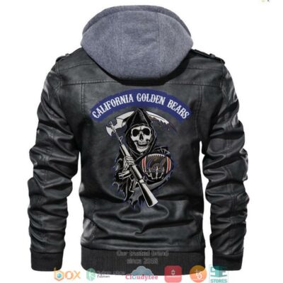 California Golden Bears NCAA Football Sons Of Anarchy Black Motorcycle Leather Jacket LJ0702