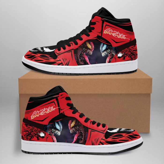 Carnage Symbiote vs Venom Air Jordan 1 High Top Sneakers Custom Shoes ...