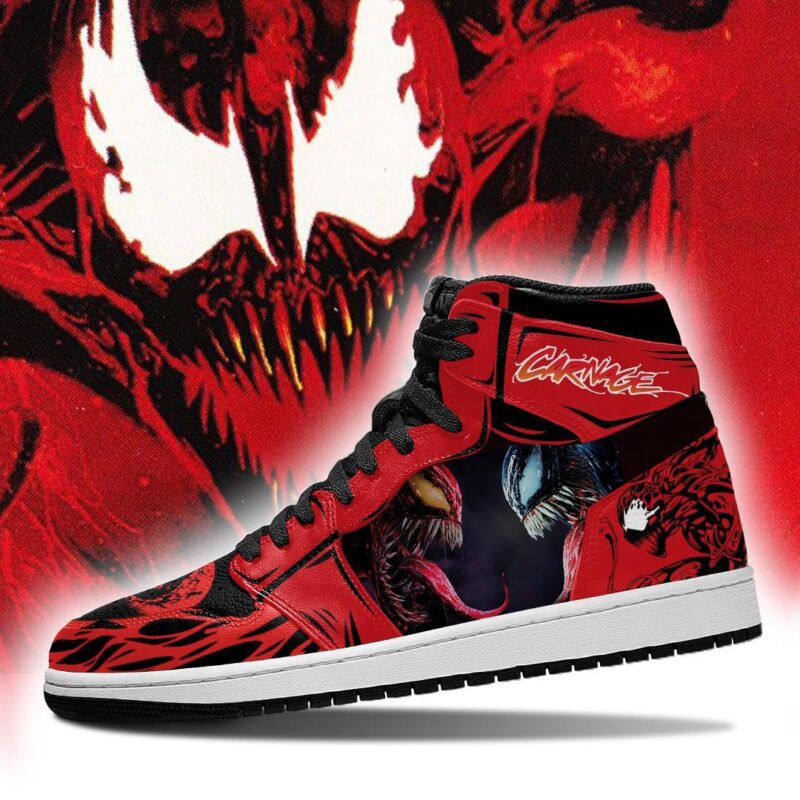 Carnage Symbiote vs Venom Air Jordan 1 High Top Sneakers Custom Shoes