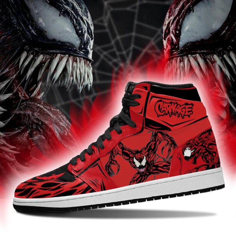 Carnage Venom Air Jordan 1 High Top Sneakers Custom Shoes