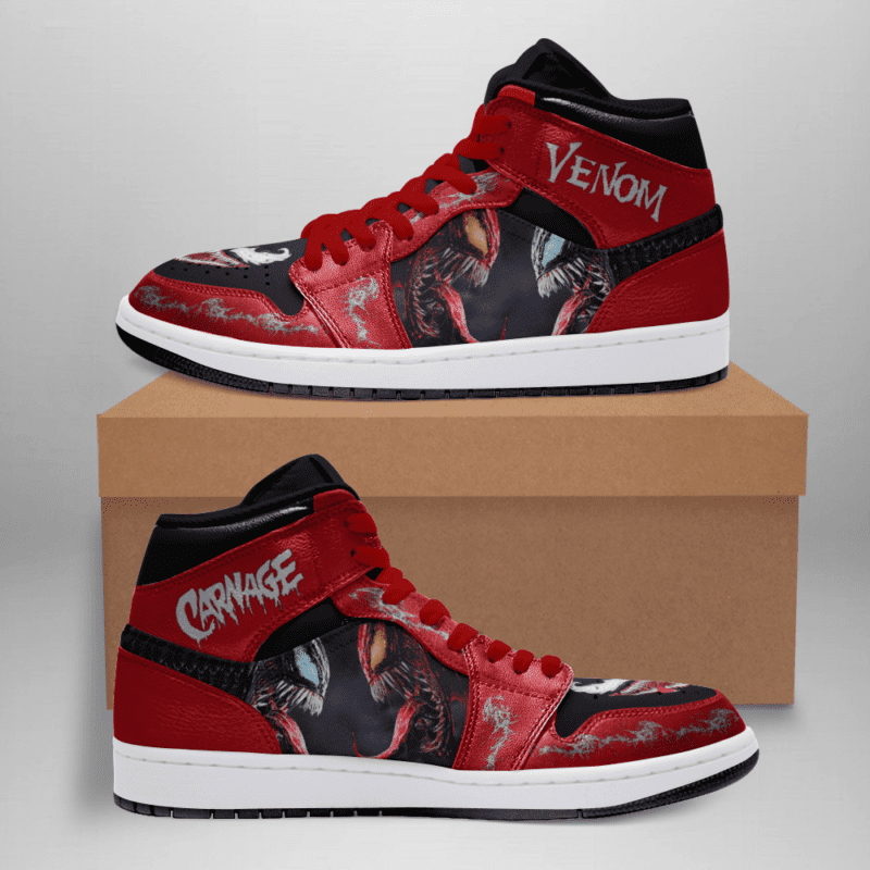 Carnage Venom Movie Air Jordan 1 High Top Sneakers Custom Shoes