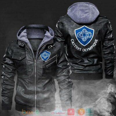 Castres Olympique Leather Jacket LJ0760 1 Castres Olympique Leather Jacket LJ0760 1