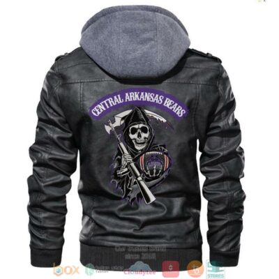 Central Arkansas Bears NCAA Football Sons Of Anarchy Black Leather Jacket LJ0772
