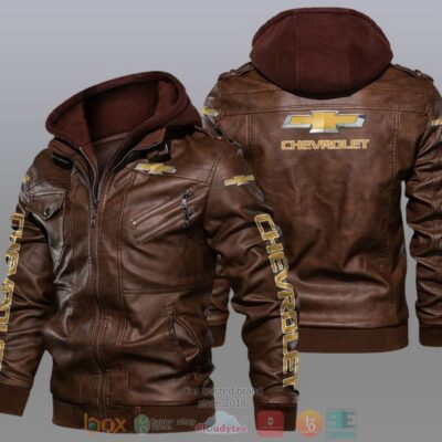 Chevrolet Car Motor Leather Jacket LJ0810 1 Chevrolet Car Motor Leather Jacket LJ0810 1